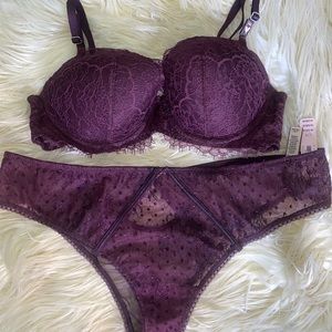 Brand New Burgundy Victoria Secret Bra & Panties Set